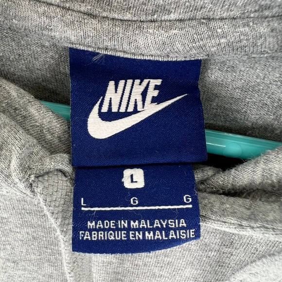 NIKE Hoodie Pullover Sweatshirt Men Large Gray Blue Tag Long Sleeve - Picture 4 of 15